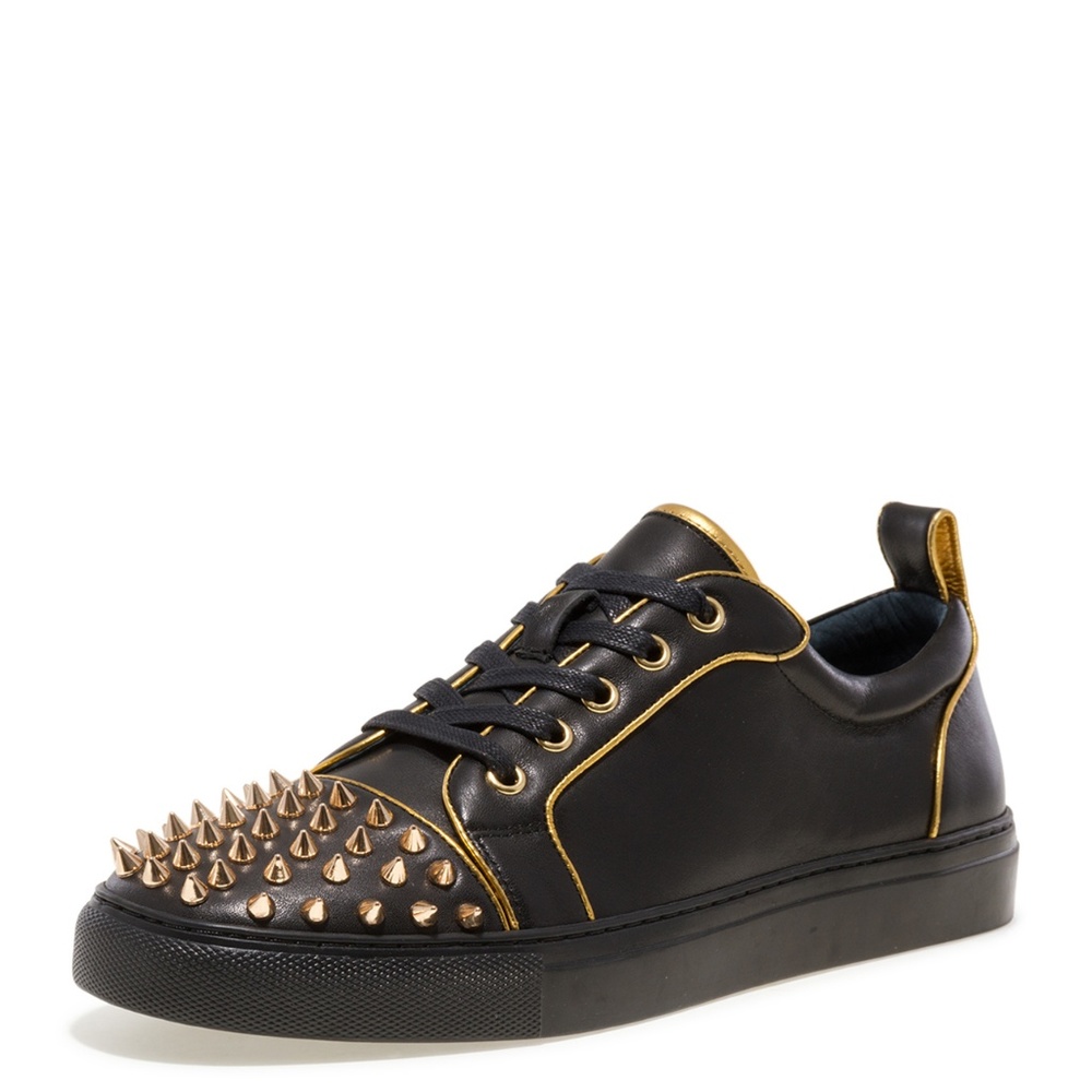 Jump NewYork Zeek Black Gold Low Top Spike Sneaker